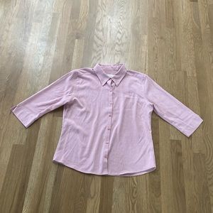 Christopher & Banks Women’s Pink Plaid Long Sleeve Button Down Shirt Top